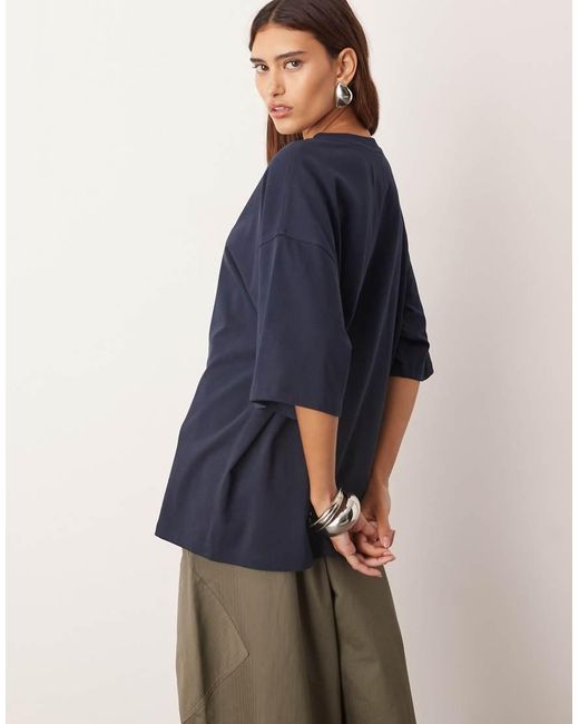 ARRANGE Blue Oversized Premium Heavy Weight T-shirt
