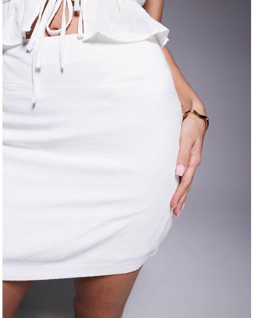 River Island Gray Linen Blend Mini Tailored Skirt