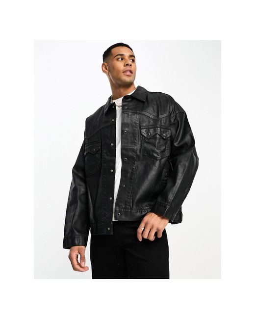 Western - veste camionneur avec fini ciré Levi's pour homme en coloris Noir  | Lyst