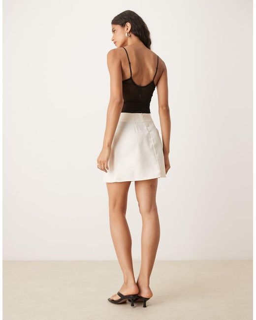 NARRATED Natural Side Split Mini Skirt
