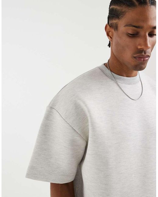 ASOS White Oversized Scuba-Style Fabric With 3/4 Sleeve for men