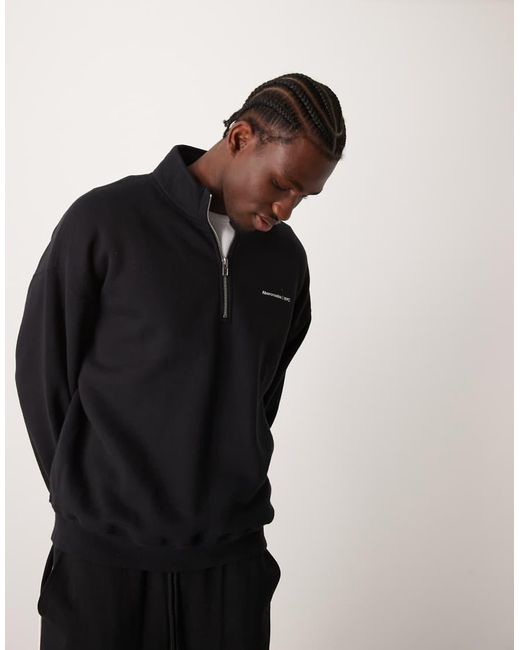 Sudadera Negra Con Media Cremallera Y Logo Timeless De (Parte De Un Conjunto) Abercrombie & Fitch de hombre de color Black