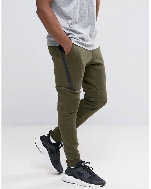 Nike Tech Fleece Skinny Joggers In Green 805162-330 for Men | Lyst UK