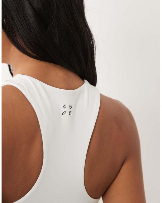 4505 White Active Racer Back Medium Support Sports Bra