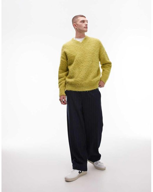 Maglione Soffice Con Scollo A V di Topman in Yellow da Uomo