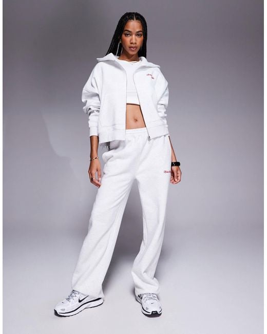 Studio - sweat à capuche zippé court d'ensemble en coton majoritaire à imprimé cerise au dos - chiné et rouge Kaiia en coloris Gray