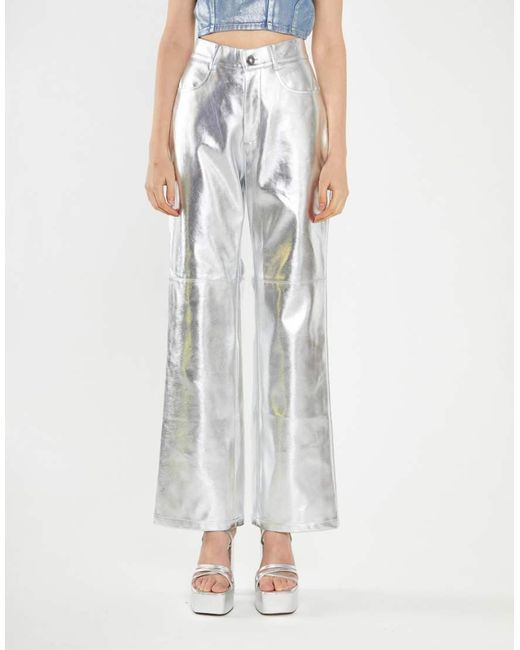 Collective The Label White Crop Pu Trousers