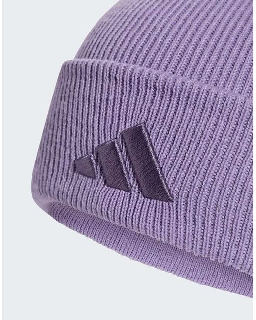 Adidas Originals Purple New Logo Beanie Cuff
