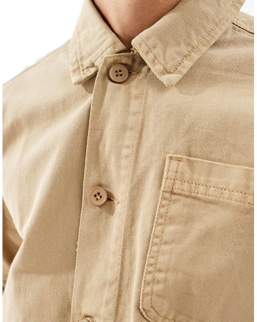 Brave Soul Natural Twill Shacket for men