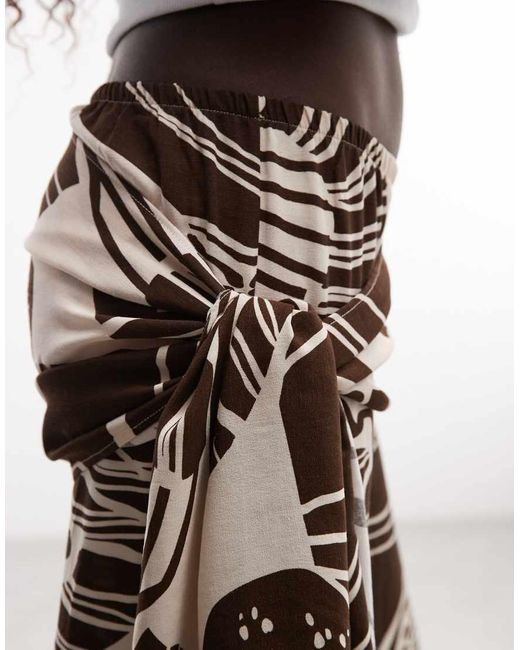 ASOS Multicolor Wide Leg Trouser With Scarf Detail