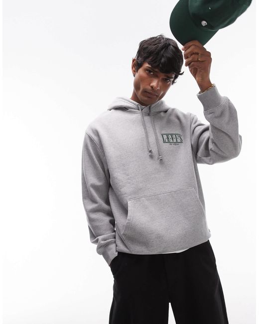 Levi's – locker geschnittener kapuzenpullover in Gray für Herren