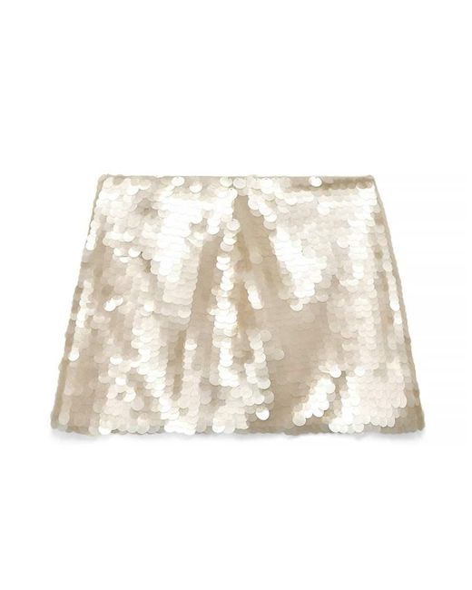 NA-KD Natural Mini Skirt With Sequins