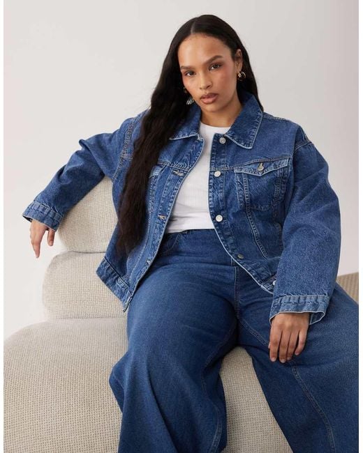 ASOS Blue Asos Design Curve Oversized 90's Denim Jacket