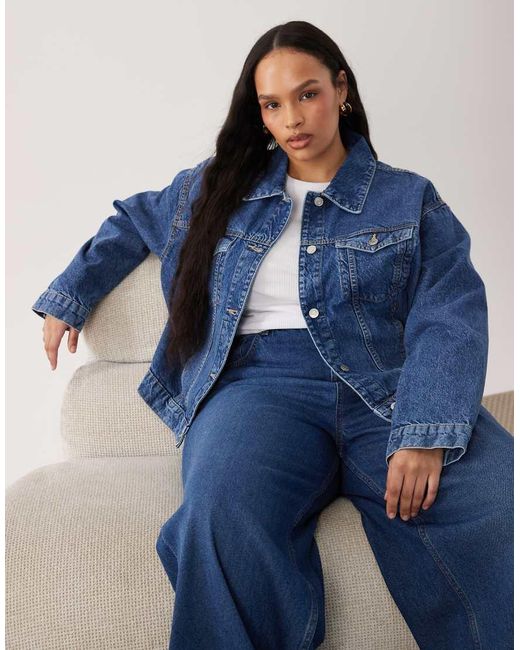 ASOS Blue Asos Design Curve Oversized 90's Denim Jacket
