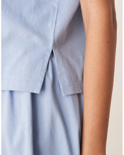 ASOS Blue Mix & Match Side Split Pyjama Tee