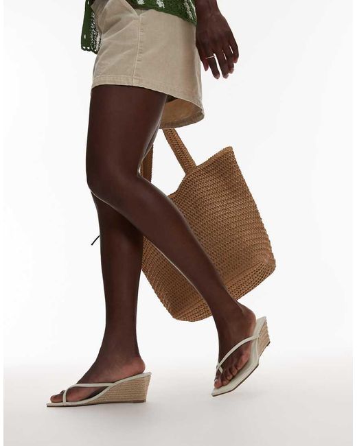 TOPSHOP Brown Hannah Wedge Heel