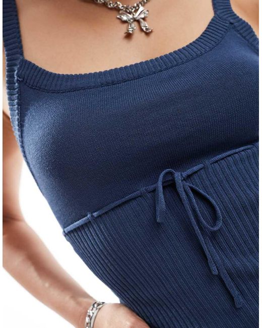 Motel Blue Joanie Ribbed Knitted Cami Top Co-Ord