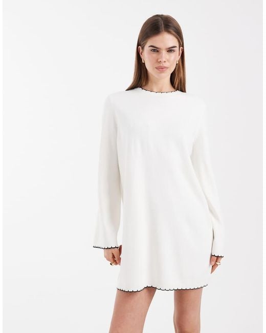 Miss Selfridge White Blanket Stitch Dress