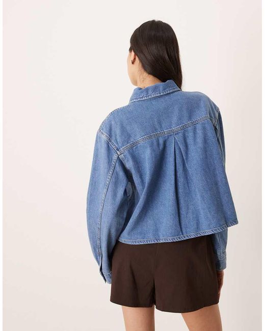 Nobody's Child Blue Holywell Boxy Denim Shirt
