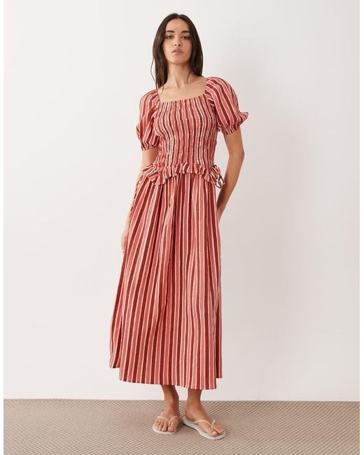 Wednesday's Girl Wednesdays Girl Shirred Puff Sleeve Midaxi Dress
