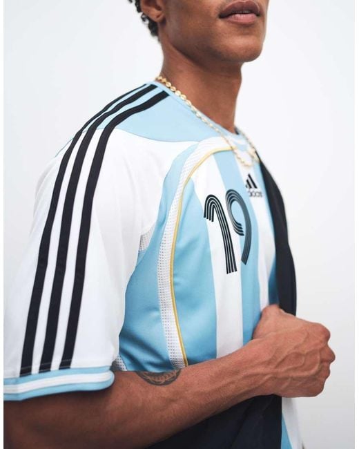 Adidas Originals Blue Adidas Football Argentina Home Messi Jersey 2006