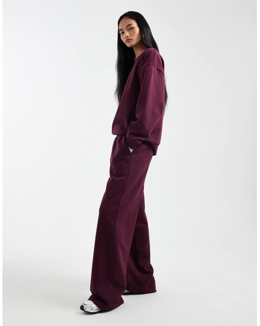 ASOS Red Wide Leg Brushback jogger