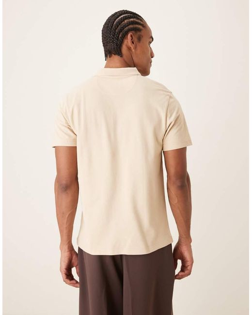 Farah Natural Forster Short Sleeve Logo Polo Shirt for men