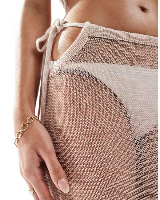 ASOS White Knit Metallic Midaxi Skirt