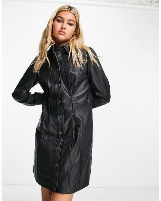 Urbancode Black Real Leather Corset Dress