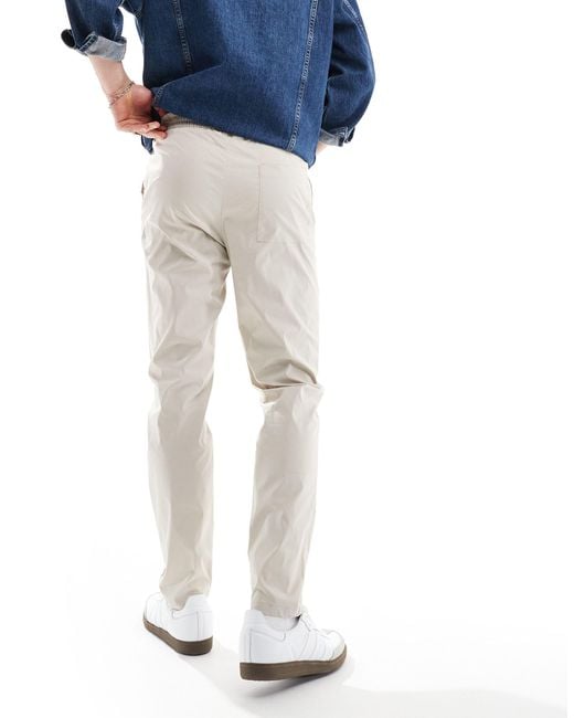 Pantalon ajusté à enfiler - beige Only & Sons pour homme en coloris White