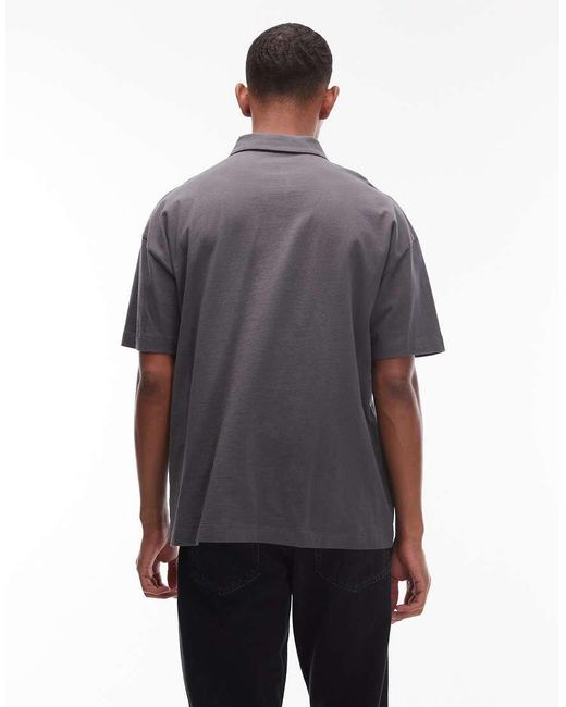 AllSaints Gray Xander Polo Shirt for men