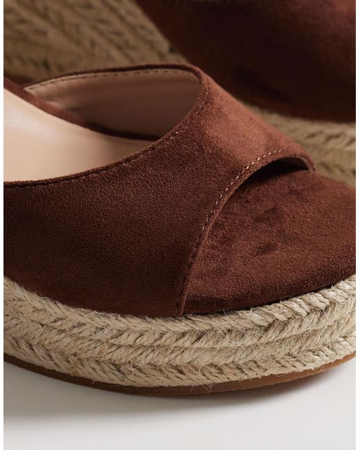 SEQWL Brown Espadrille Wedge Sandals