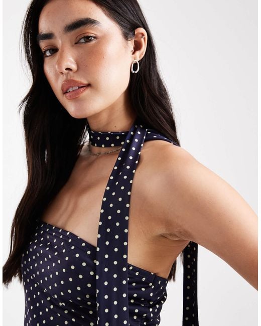 Miss Selfridge Blue Bandeau Scarf Top