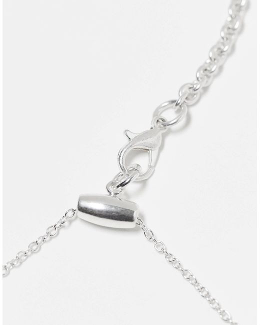 Reclaimed (vintage) White Unisex Chain With Shell Pendant
