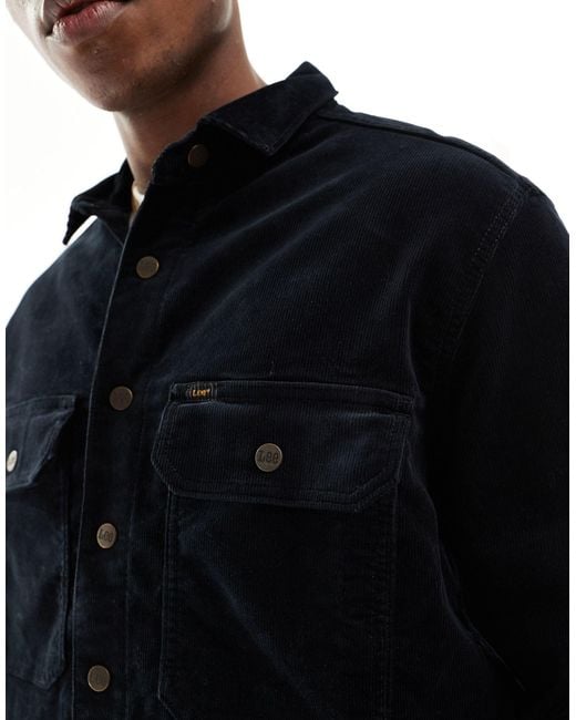 Lee Jeans Blue Long Sved Cord Workwear Overshirt for men