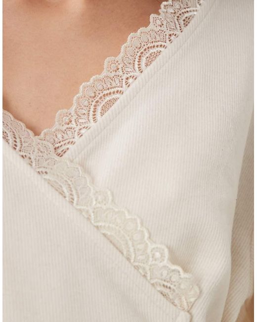 Miss Selfridge Blue Wrap Top