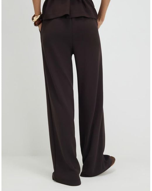 River Island Brown Premium Wide Leg Joggers