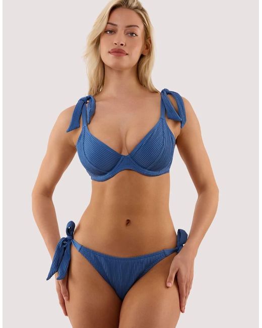Peek & Beau Blue Hattie Crinkle Underwired Bikini Top