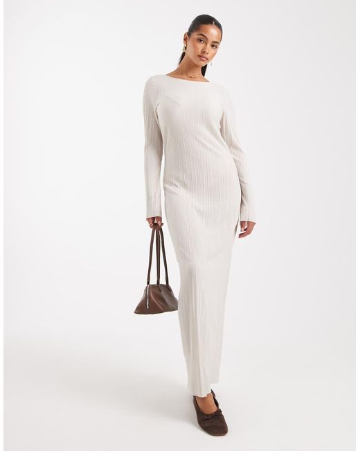 Vero Moda Natural Textured Jersey Maxi Dress