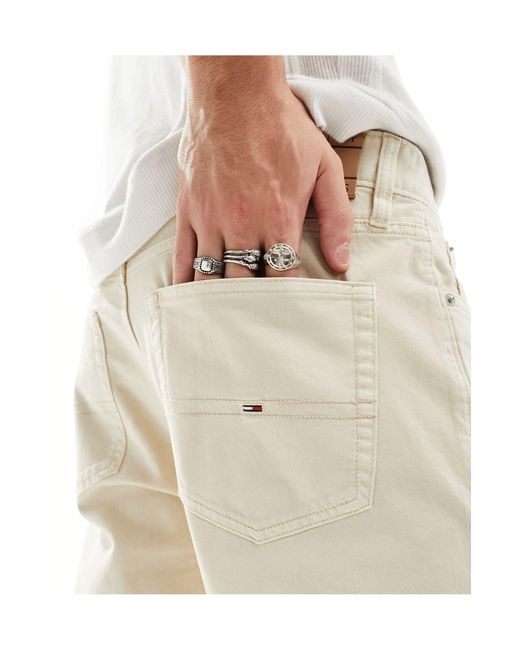 Pantalones blanco hueso con acabado tintado ryan Tommy Hilfiger de hombre de color White