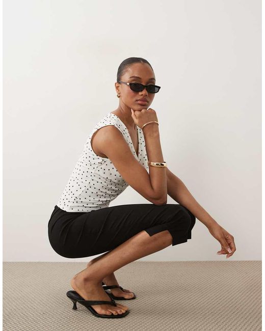 ASOS Natural Asos Design Tall Bengaline Side Slit Capri Pants