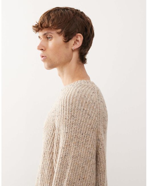 Pull oversize en laine mélangée - beige moucheté Weekday pour homme en coloris Natural
