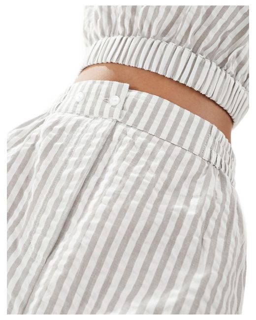 ASOS White Pull On Short With Tab Waistband
