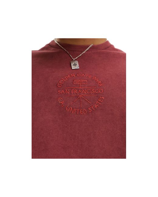 ASOS Red Heavyweight Oversized T-shirt for men