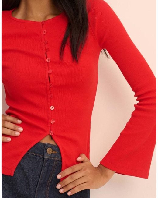 Nobody's Child Ribbed Flared Sleeve Cardigan