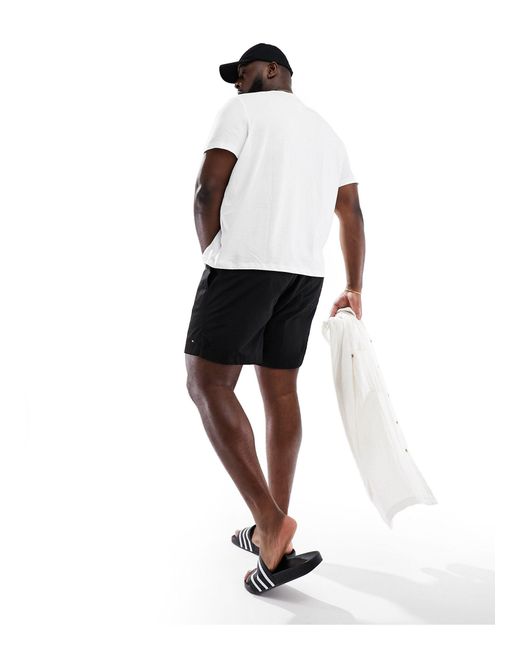 Big & tall - essential - pantaloncini da bagno medi neri con coulisse di Tommy Hilfiger in White da Uomo