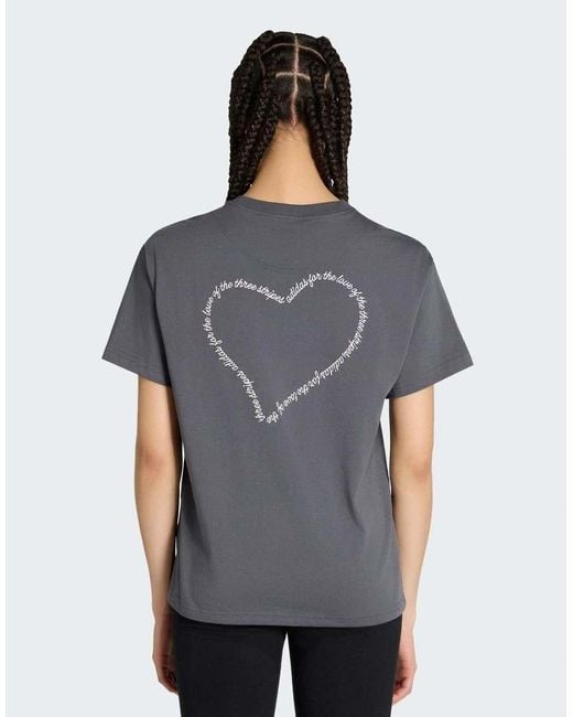 Adidas Originals Gray Embroidery Pack Loose Graphic T-shirt