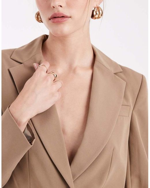 Miss Selfridge Brown Cinched Blazer