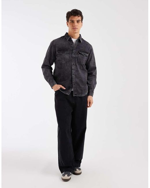 Levi's White Relaxed Denim Western Shirt for men