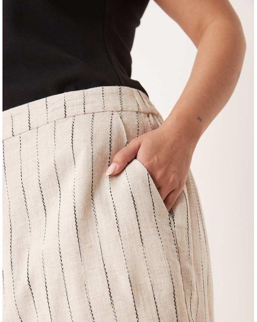 ASOS Multicolor Asos Design Curve Linen Relaxed Dad Shorts